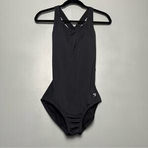 NWT Speedo Women’s Endurance One Piece Sport Swimsuit Black Moderate Cut Size 6